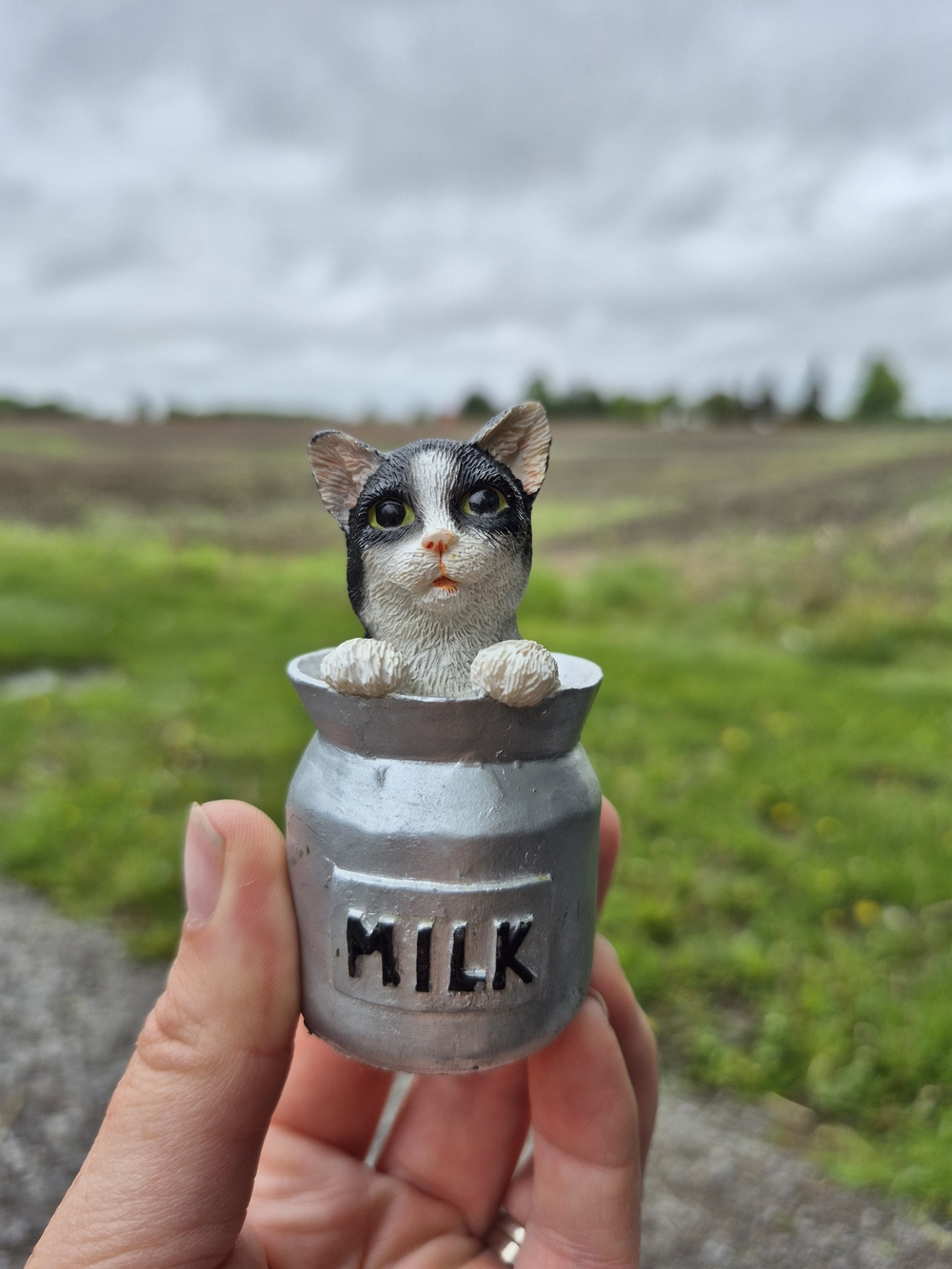 Vintage Regency Fine Arts Kitten Popping Out Of Milk Barrel 3" - Picture 3 of 12